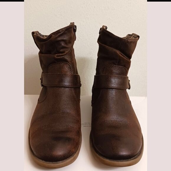 WEAR.EVER  Women's Brown Rugged Plaid Distresssed Ankle Boots. Size 6.5 - Picture 8 of 14